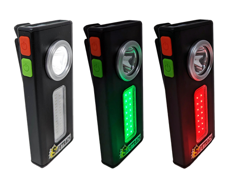 LED Signal Light, 500 lm, Flagger White/Red/Green