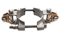 Double sleeve with clevis L37 on pole dia. 168 mm (stainless steel)