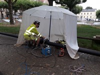 Arbetsparasoll ø2,4m m.sidor