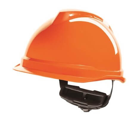 Skyddshjälm MSA Orange. Elektriskt isolerad och godkänd < 440 VAC