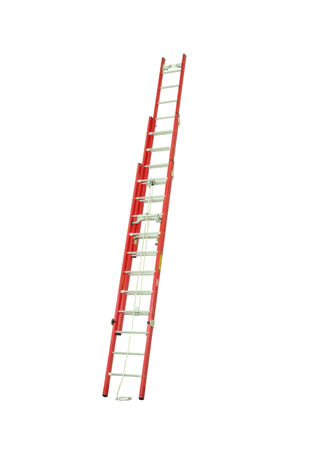 Insulated 3-section ladder,14 meters,Rungs: 3x23