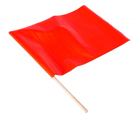 Signalflagga för trafikvakt, röd. 40x30cm. L=50cm