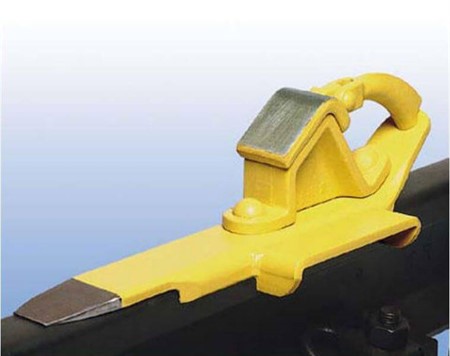 Rail skid for grooved and moulded rails. Left hand model