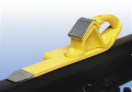 Rail skid for grooved and moulded rails. Right hand model