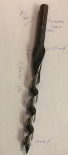 Slipersborr  - 16mm med 22mm kona