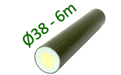 Epoxirör 38mm, skumfylld 6m