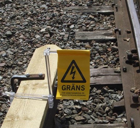 Electric Barrier Sign for 3rd rail, kit