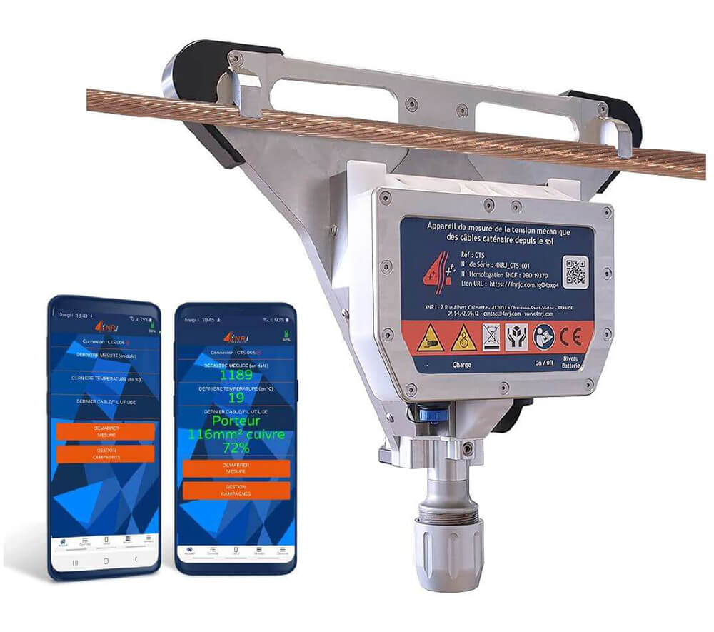 Cable/Contact wire mechanical tension control from the ground (CTS)
